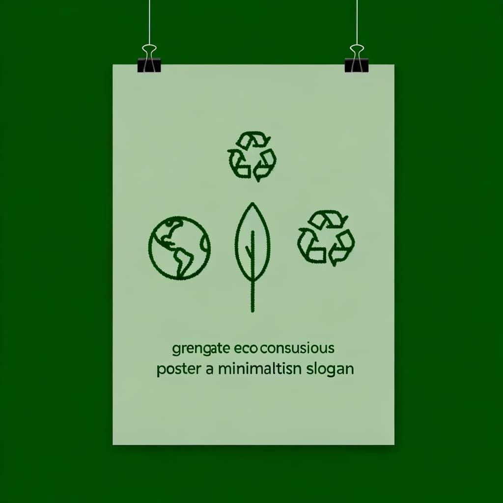 Minimalist Eco Poster with Green Earth Imagery