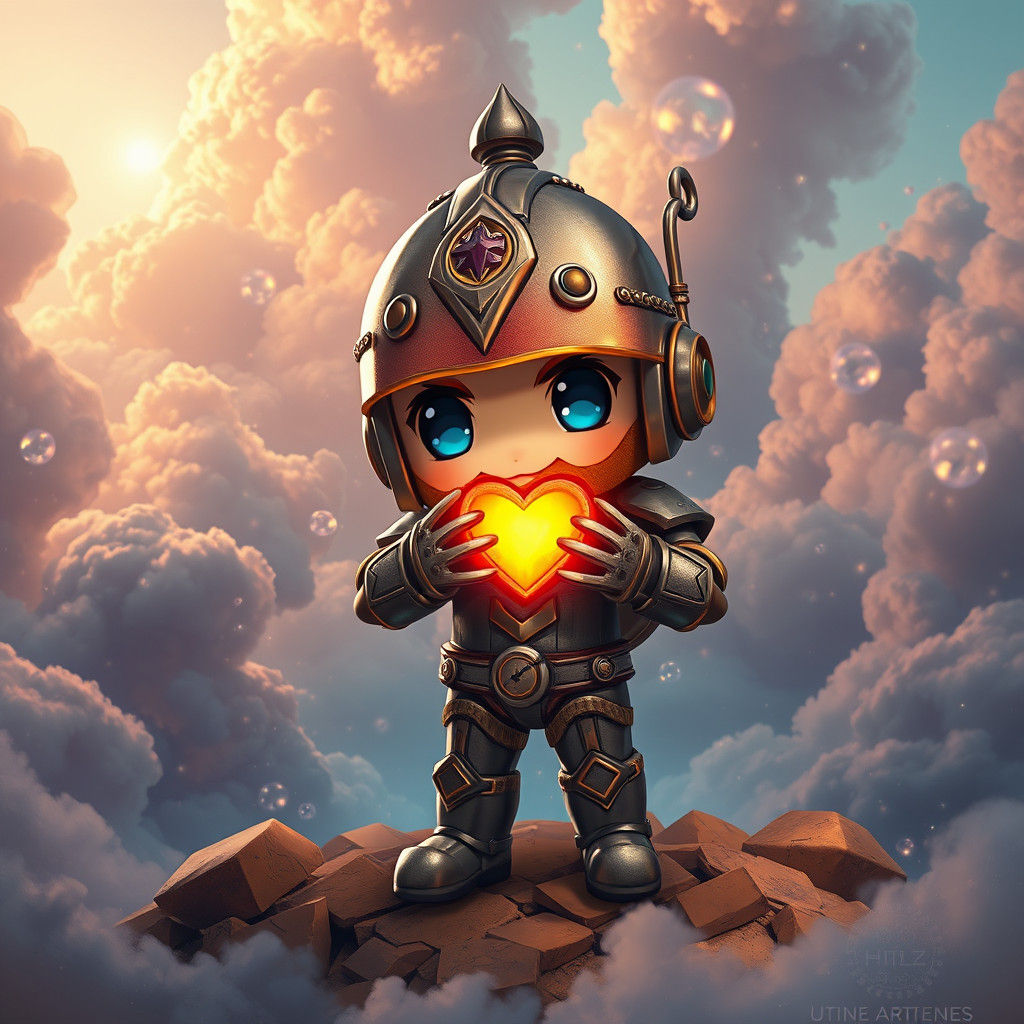 Chibi Tin Man with Glowing Iron Heart
