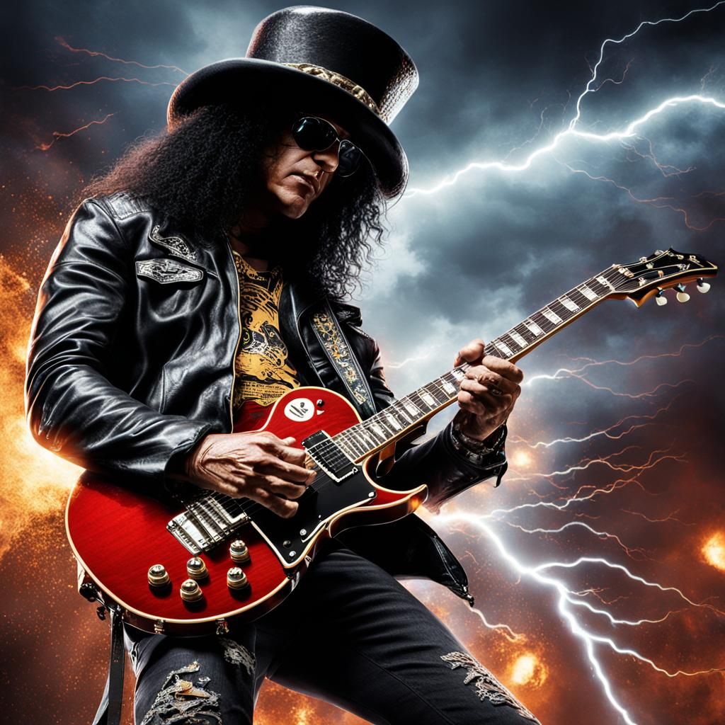 Electric Guitar Infused with Lightning