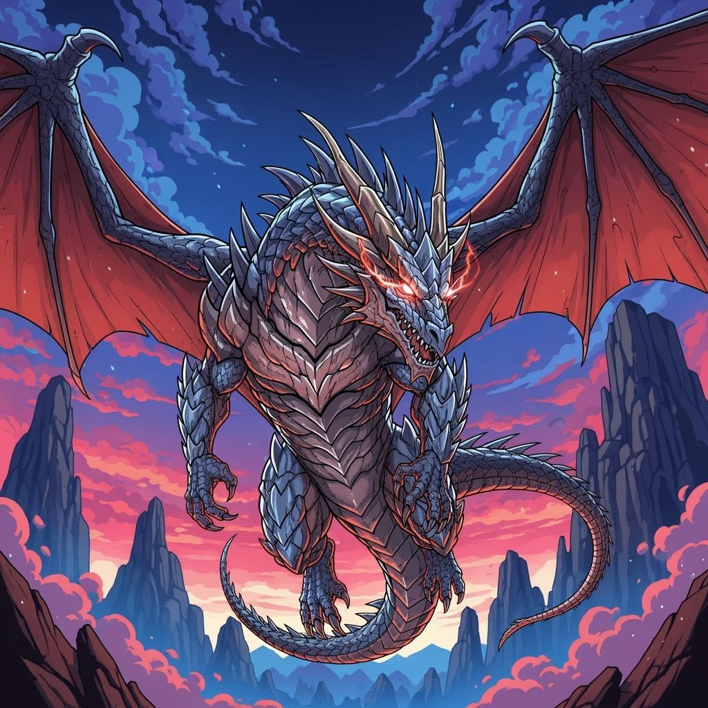 Majestic Dragon in Flight, Manga Style