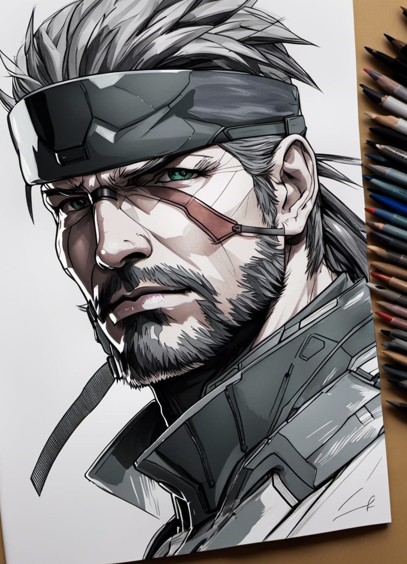 Sketch of Solid Snake