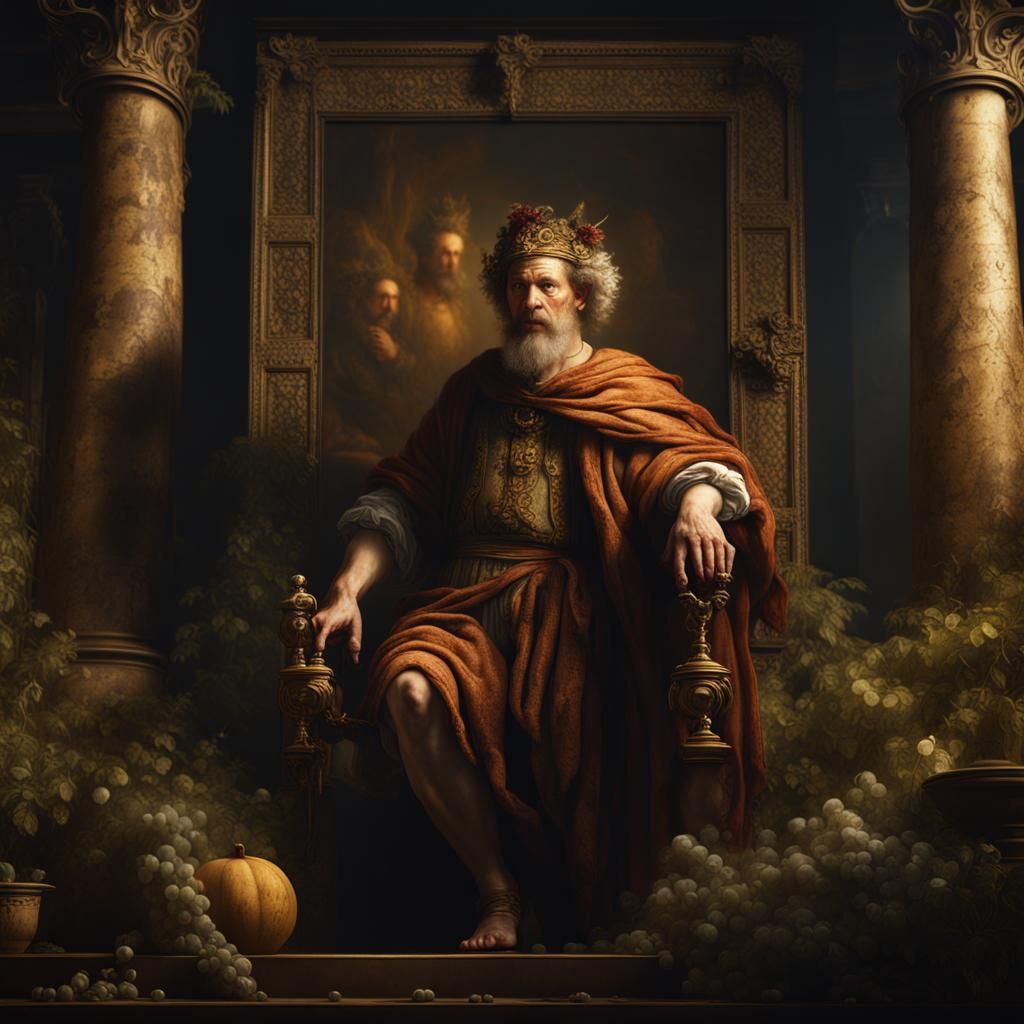 Dionysus in the style of Rembrandt