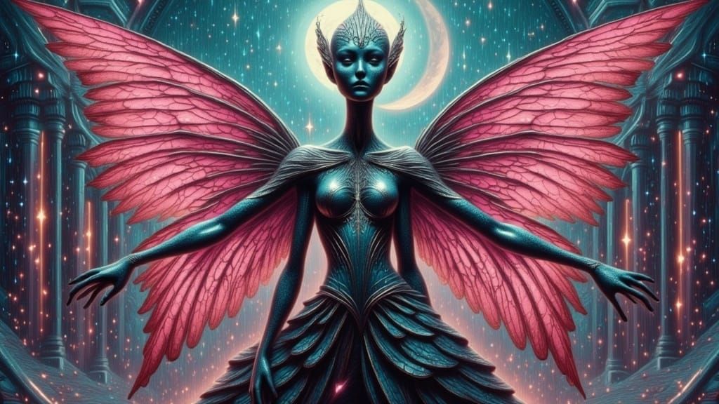 Elegant 1930s-Inspired Sci-Fi Alien in Art Deco Style