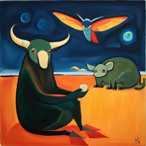 Bee-Elephant vs Bee-Donkey: Oil Painting Battle