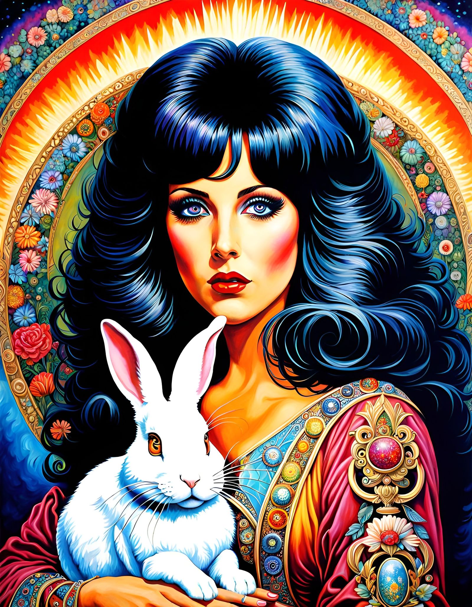 Psychedelic Portrait in Retro Dystopian Style