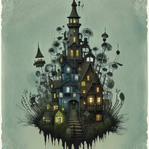 Detailed Lathyrus Odoratus in Ink and Paint Style