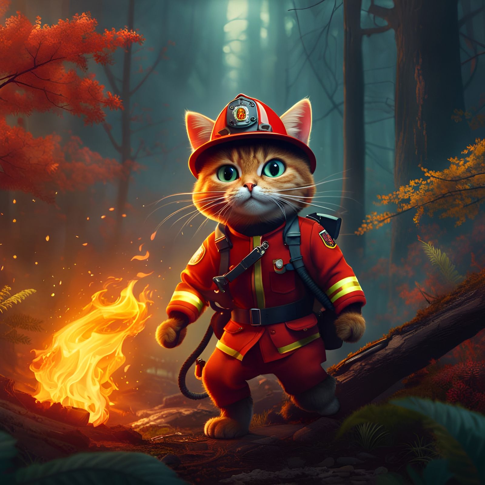 Cat firefighter