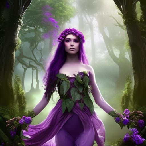 Enchanting Forest Elf in Digital Matte Painting