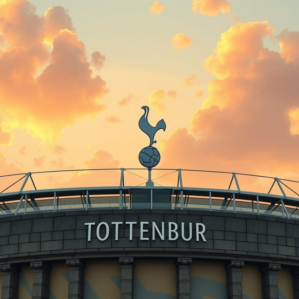 Tottenham Hotspur Stadium Icon in Golden Hour