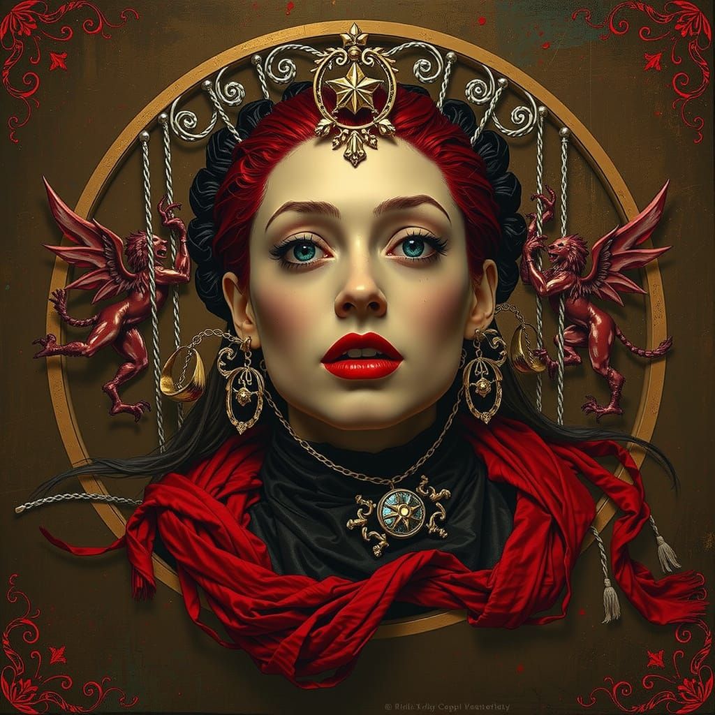 Vibrant Red Abstract Swirls and Twists