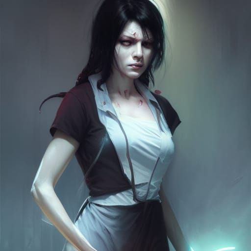 Dark Fantasy Nurse in Hyperdetailed Style