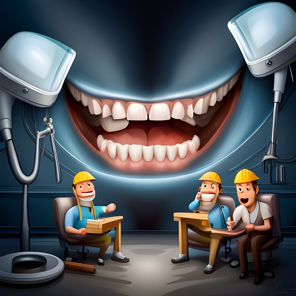 Construction Crew Does Dentistry Inside Giant Mouth