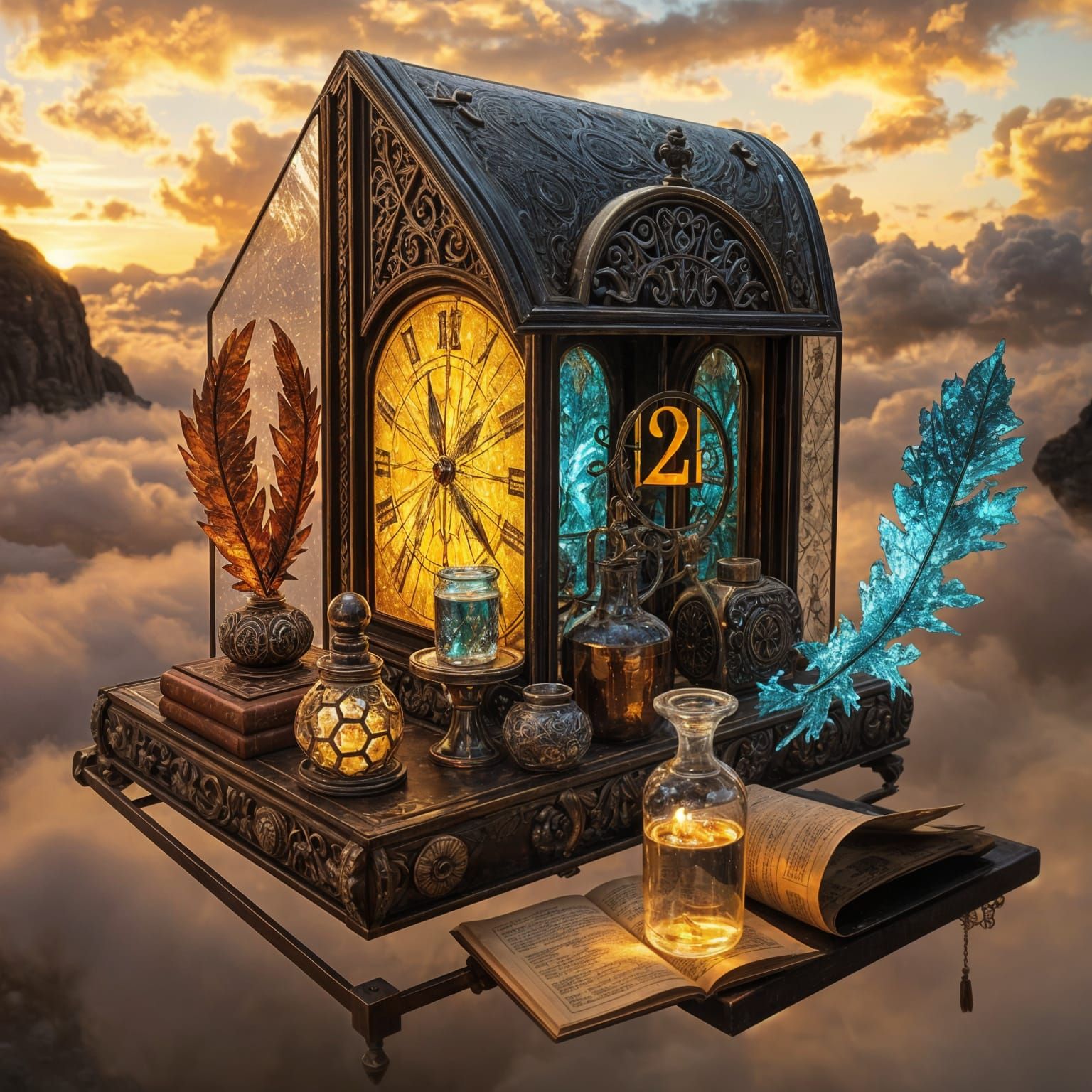 Enchanted Workshop Amidst Golden Twilight