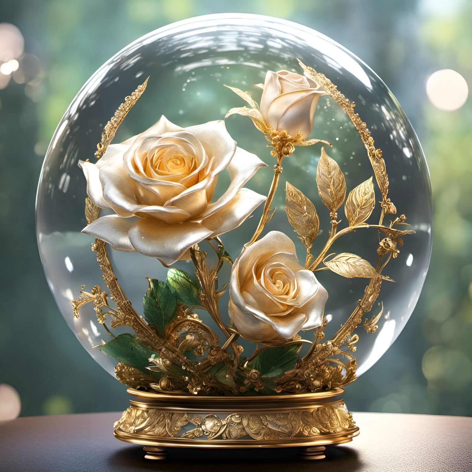 Golden Rose Globe