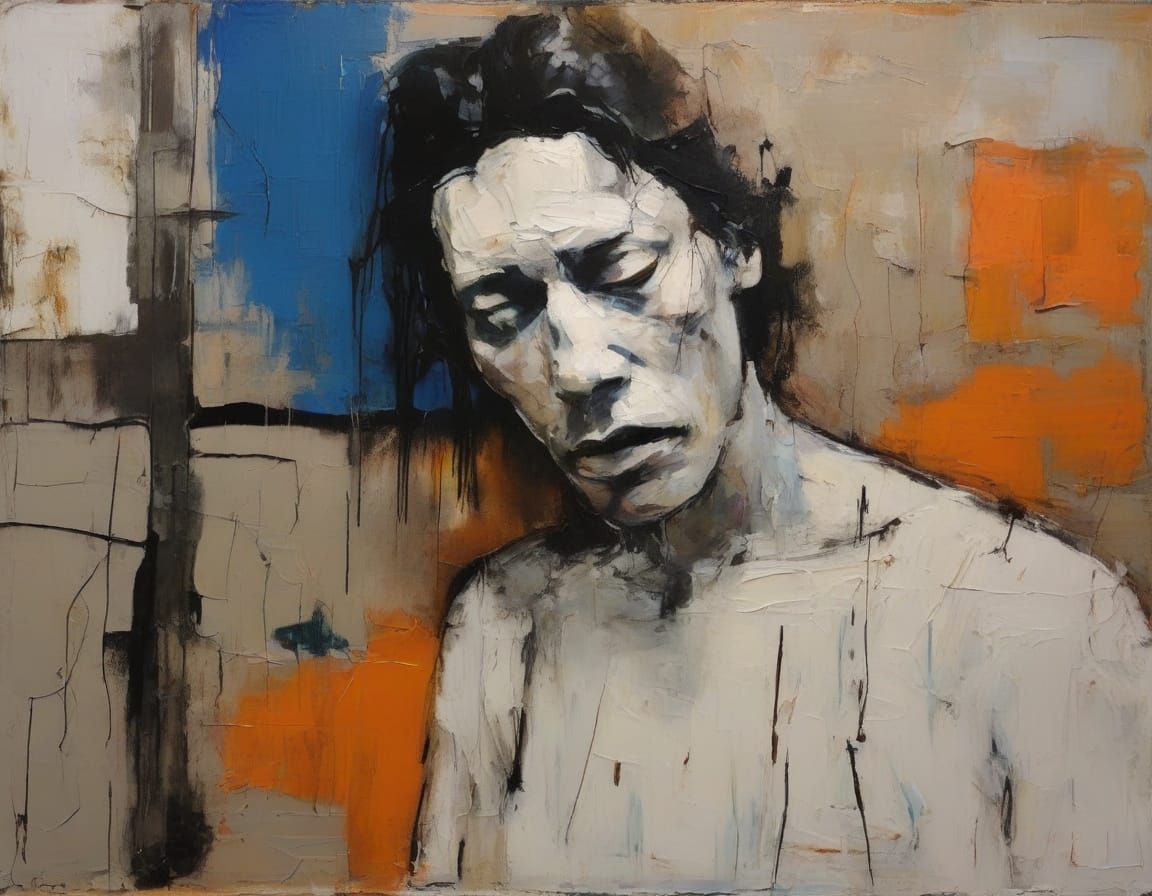 Fading Portrait in Muted Tones and Dramatic Lighting