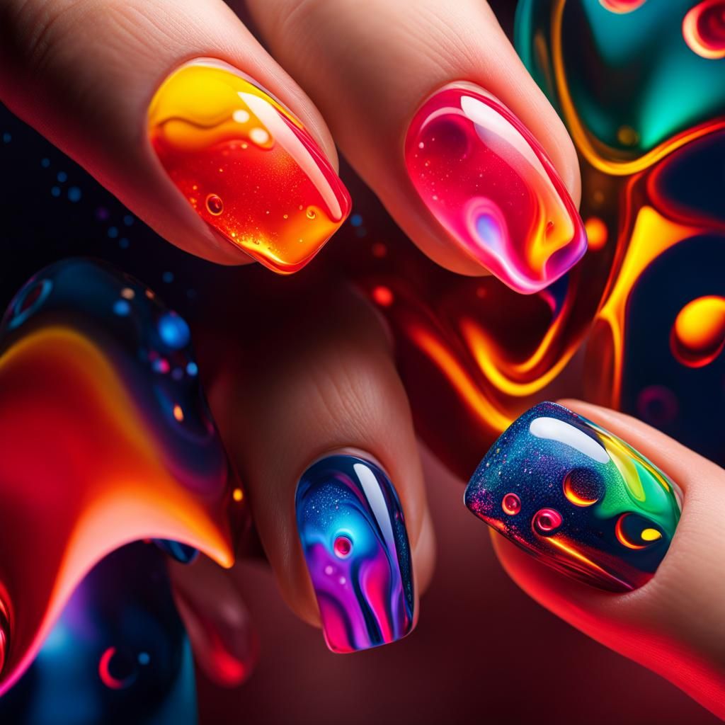 Lava Lamp Nails 🤔
