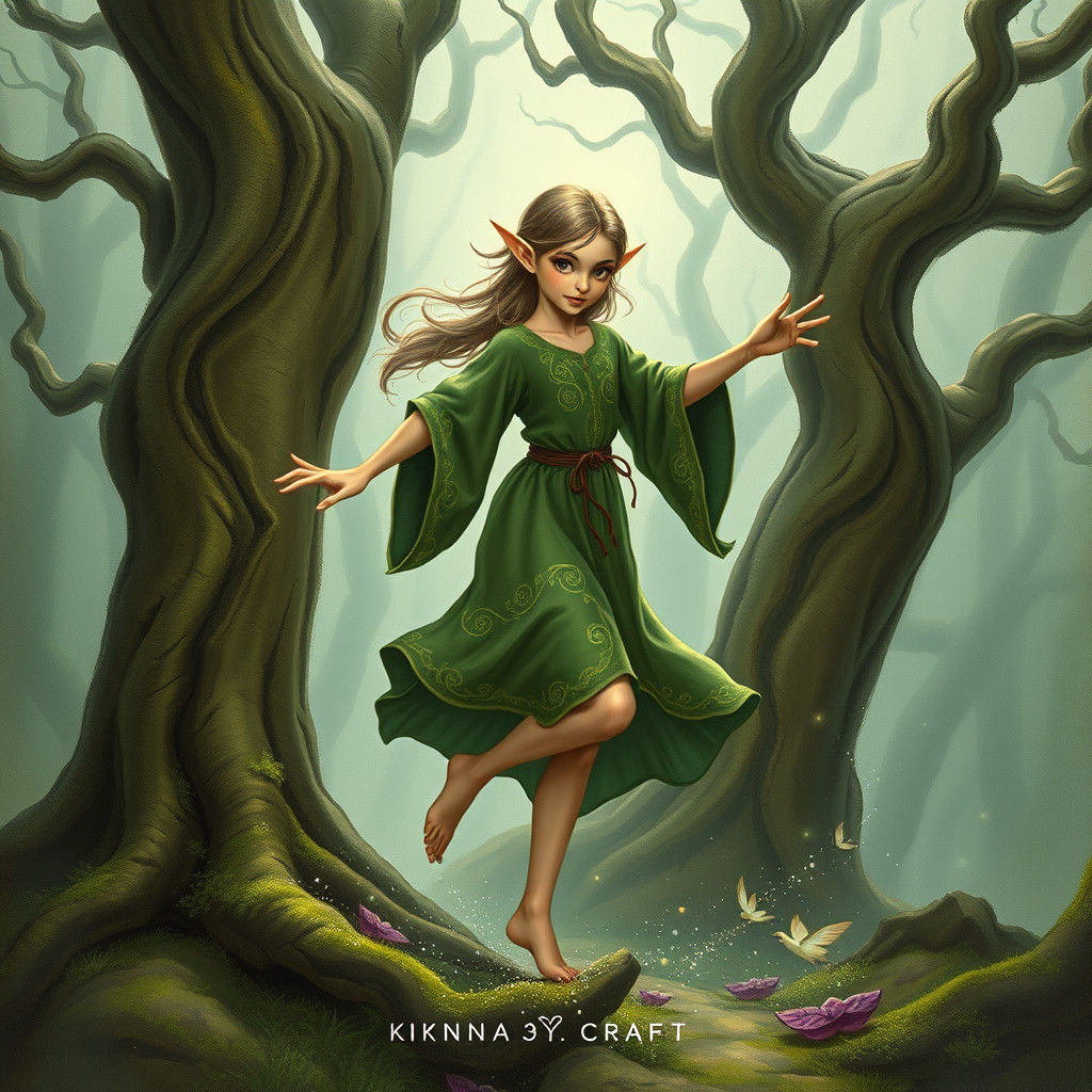 Pointed ears, delicate features, and a mischievous glint in the eye, an elf. A whimsical and ethereal being with a coat ...