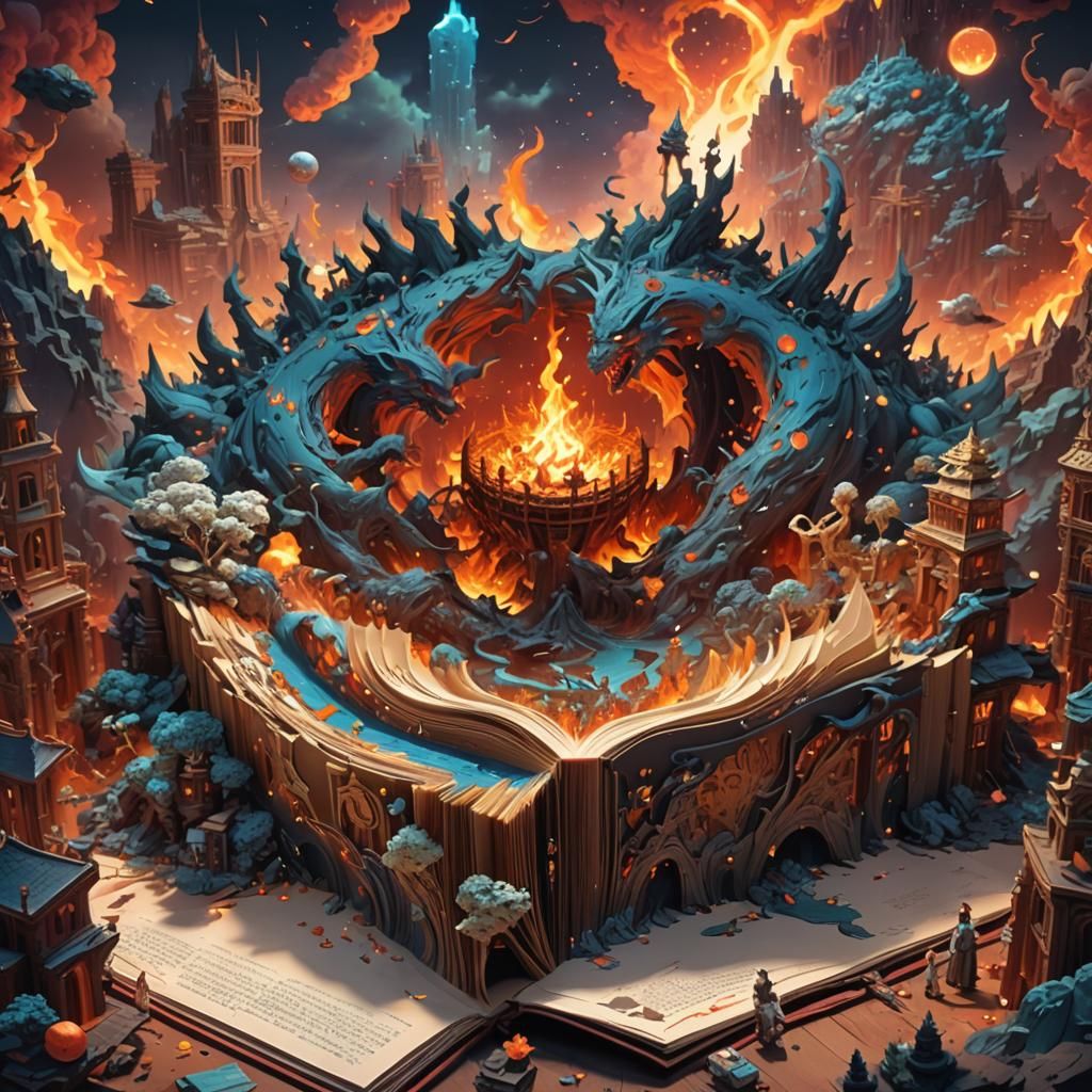 Heaven and Hell Pop-Up Book Concept Art
