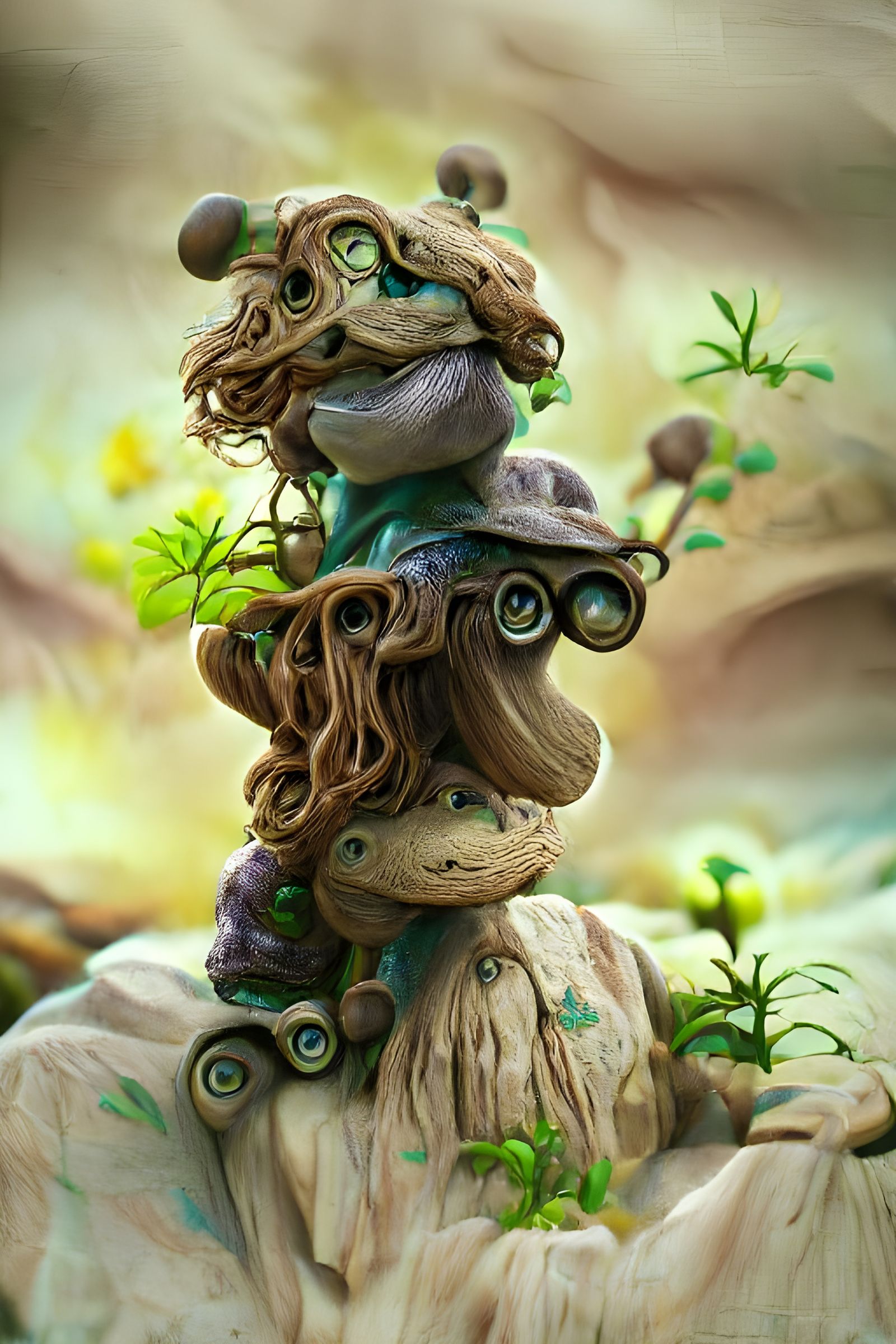Cute Rock Monster with Dreadlocks in Claymation Style