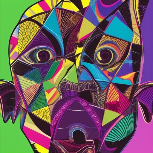 Psychedelic Scarecrow in Bold Pop Art Style