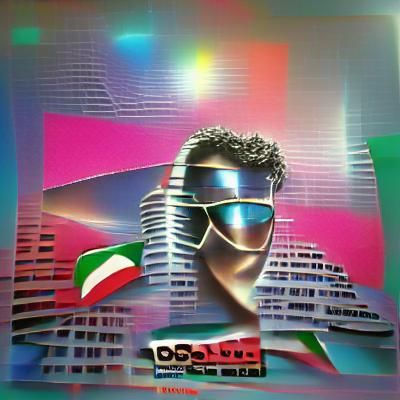 Retro 80s Italo-Disco Album Cover Art