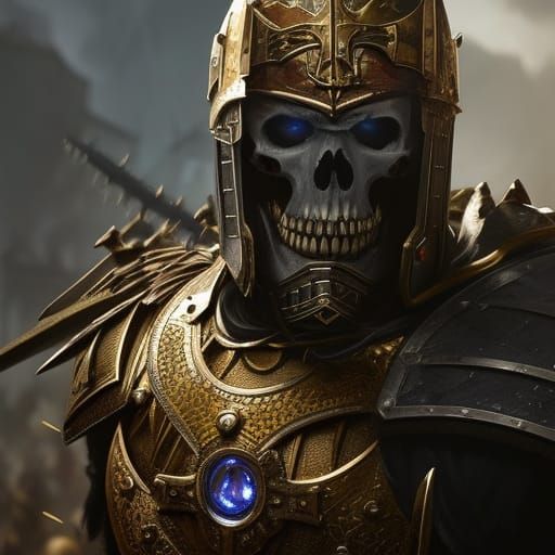 Undead Skeleton Soldier in Dark Fantasy Style