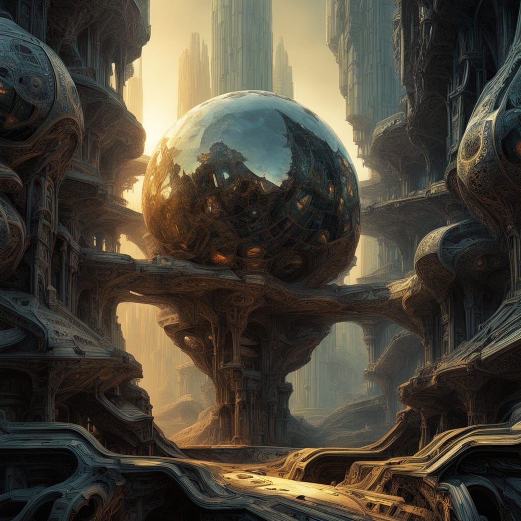 Cyberpunk Cityscape within a Fractal Humanoid