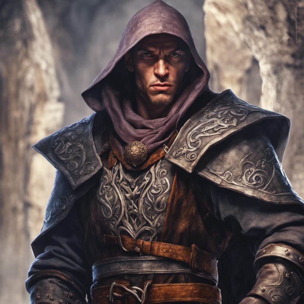 Hyperrealistic Fighter Mage Portrait in Video Game Style