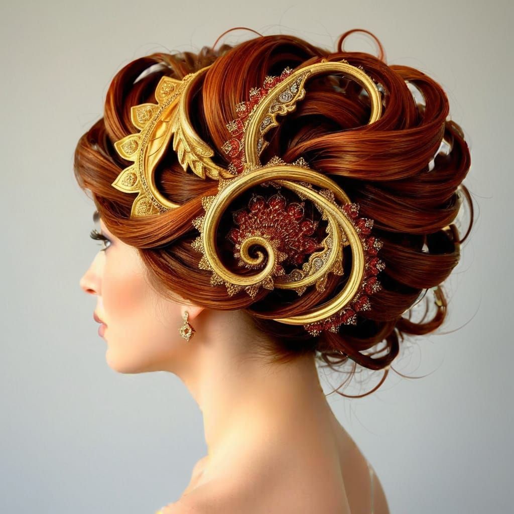 Abstract Expressionist Painting of Swirling Iridescent Patte...