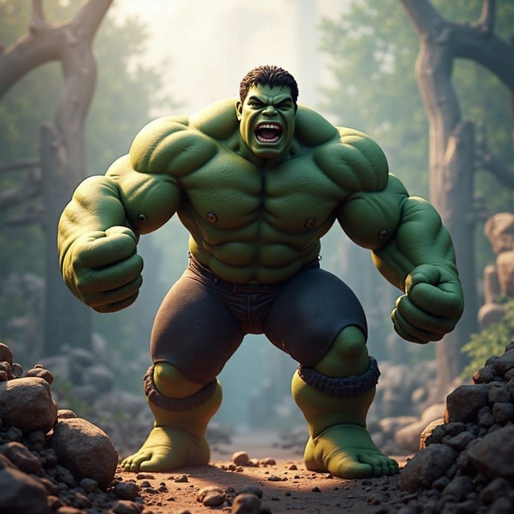 Hulk in Avengers Endgame Scene: Detailed Matte Painting