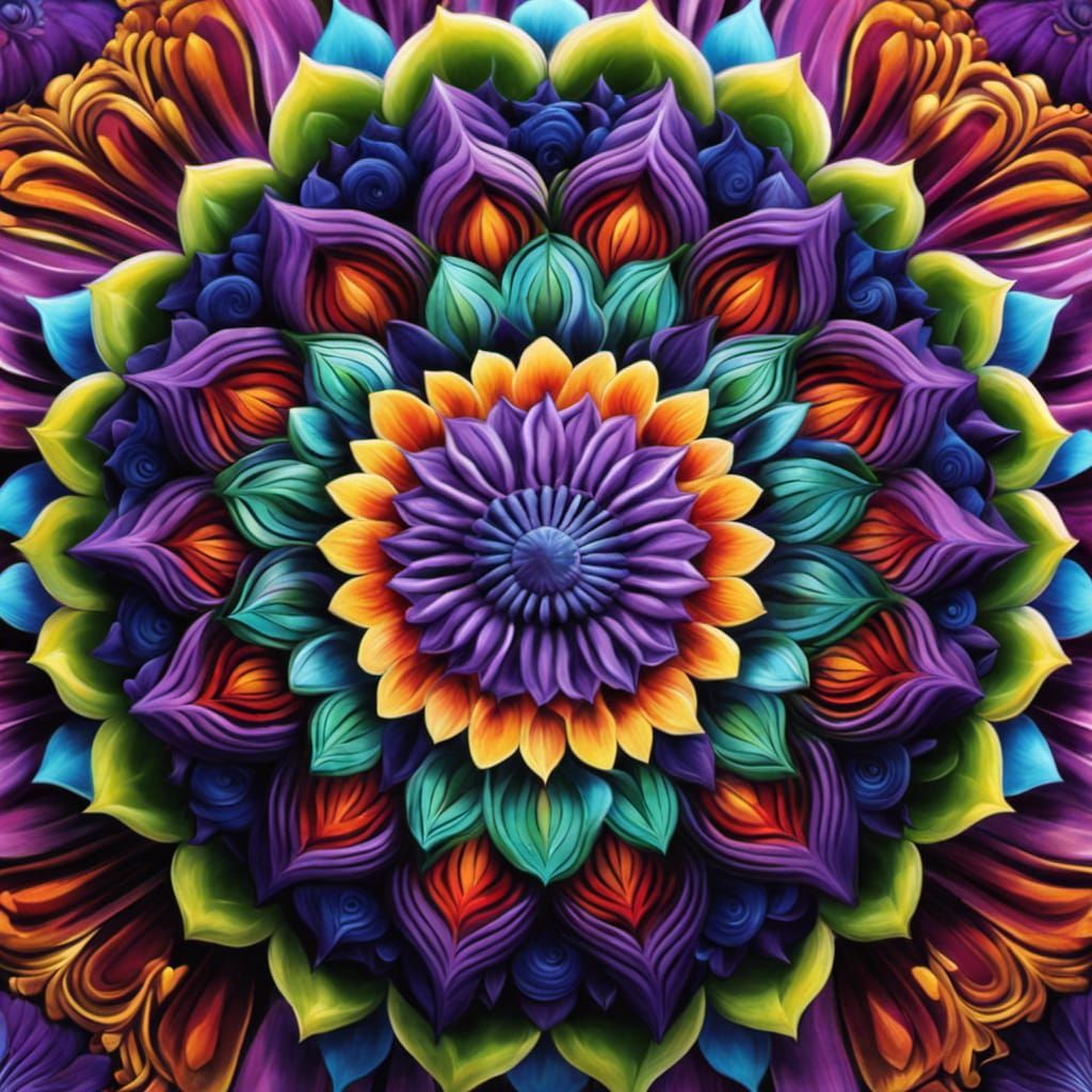 Vibrant Mandala Art in Saturated Colors