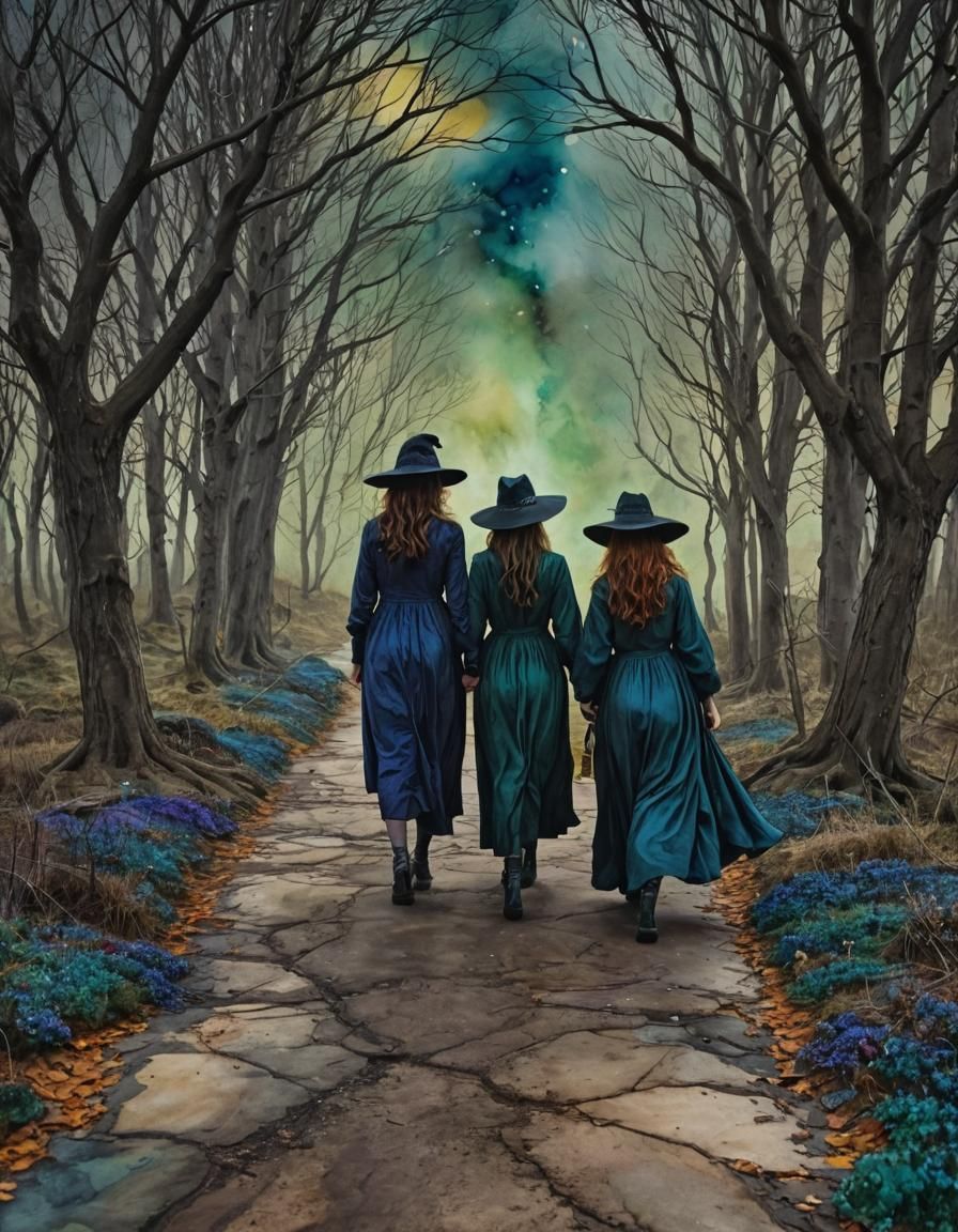 Agatha Harkness Coven on Witch's Road: Alcohol Ink