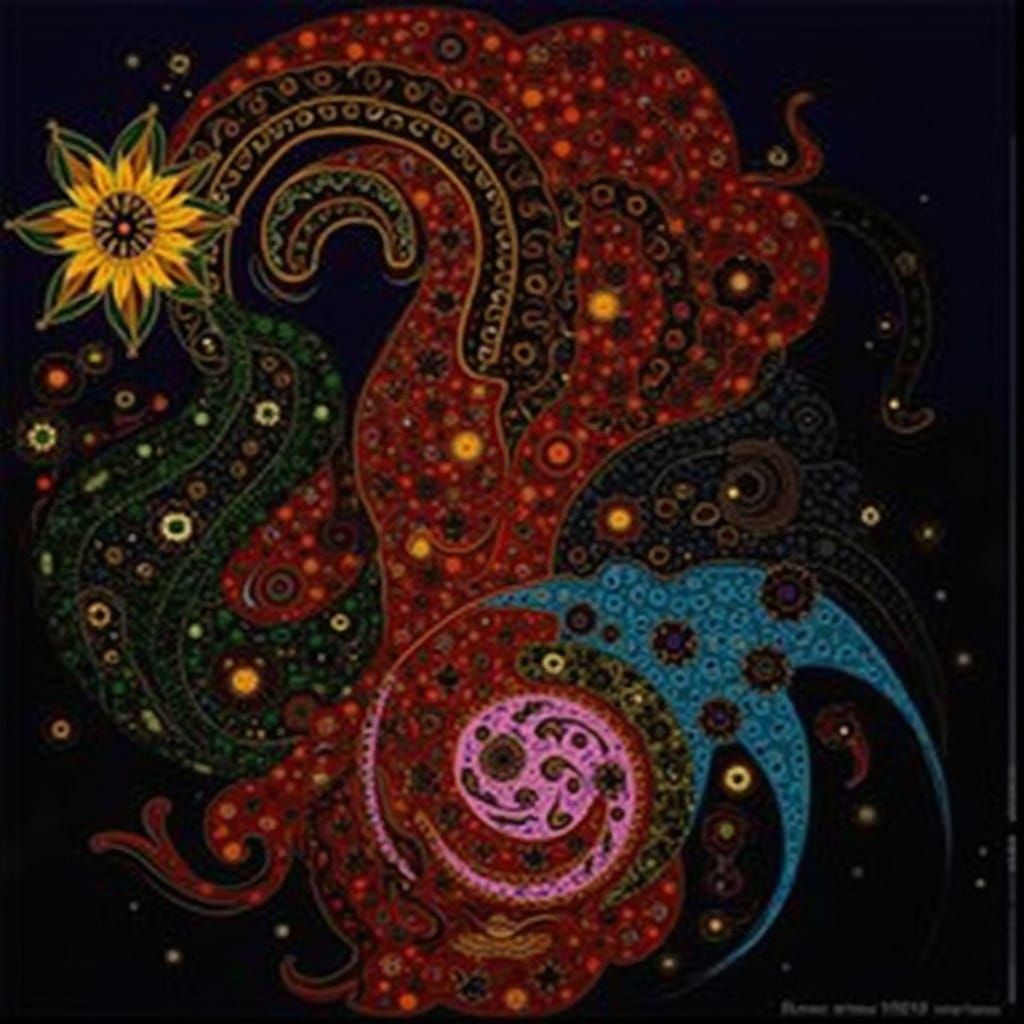 Abstract Geometric Curves and Spirals in Digital Art