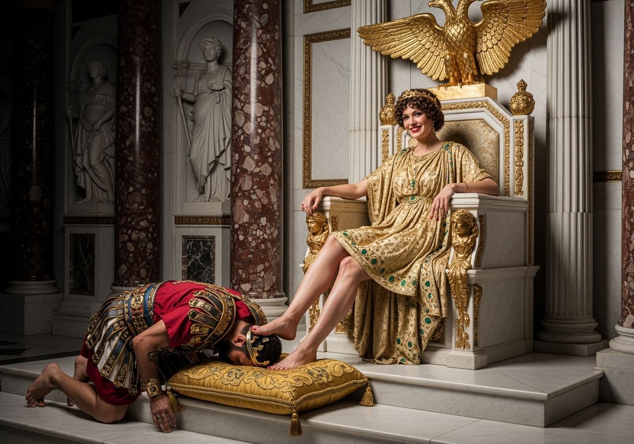 Empress Messalina Tramples a King in Neoclassical Style
