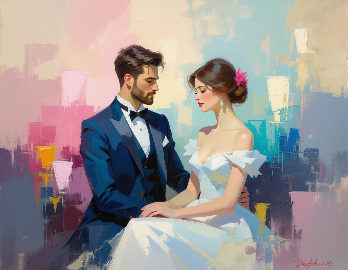 Impressionistic Painting with Radiant Colors and Soft Brushw...