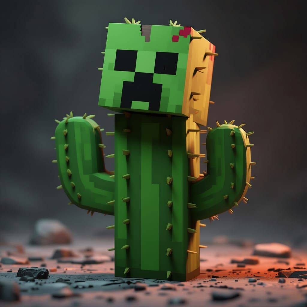 Minecraft Cactus Zombie Hybrid