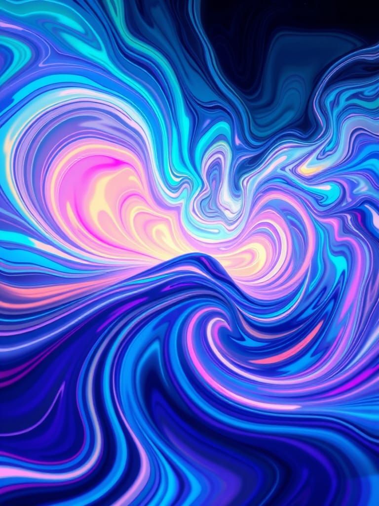 Surreal Neon Energy Waves in a Hypnotic Escher-Like Aestheti...