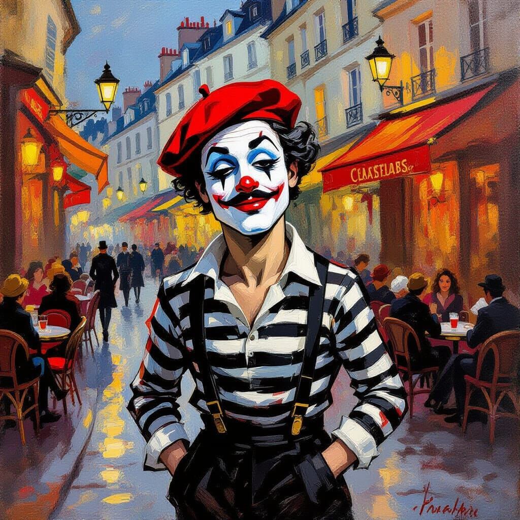 Pantomime Performer in Paris Quartier Latin