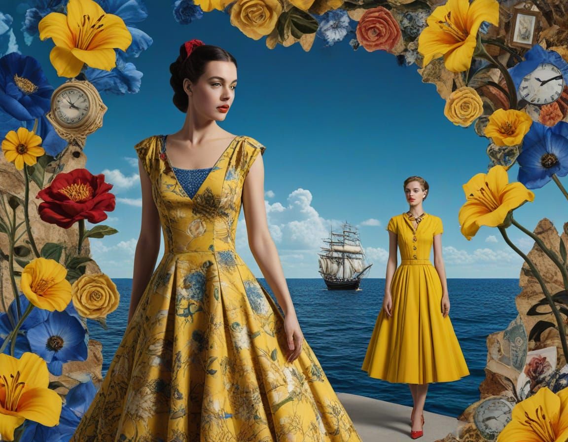 Surreal Collage of Sinbad and Sailor's Daughter