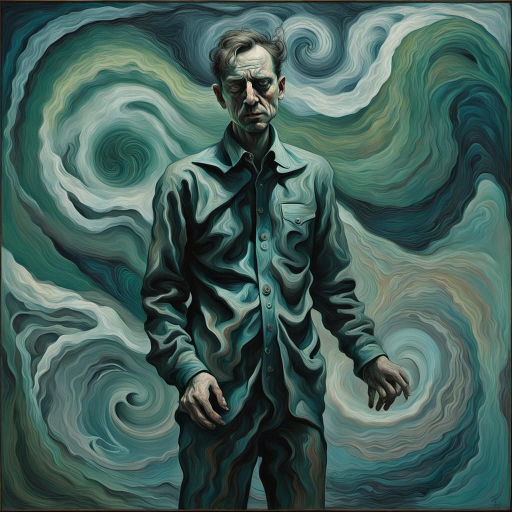 Tormented Figure in Gothic Biomechanical Art