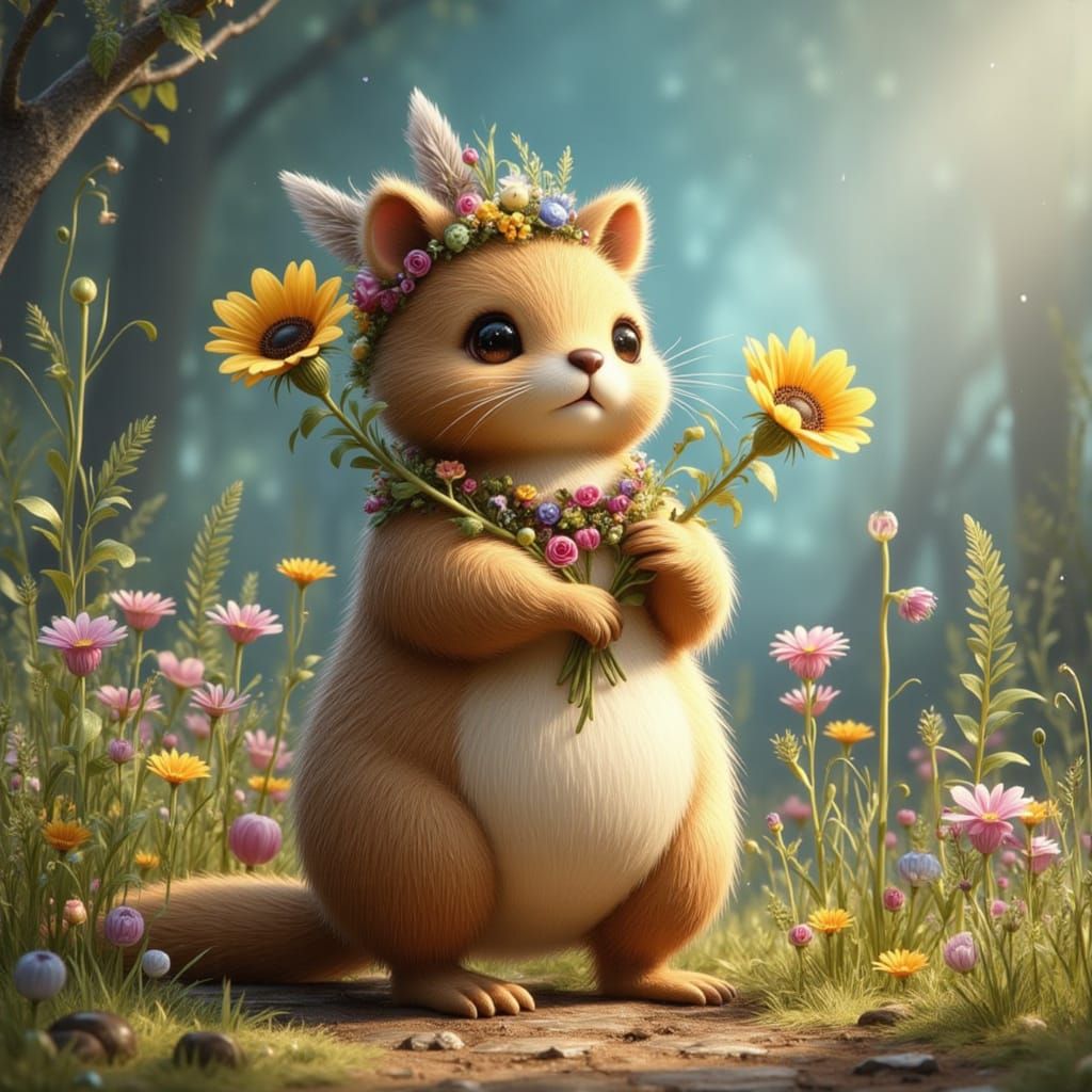 Mystical Prairie Dog in Fantasy Landscape