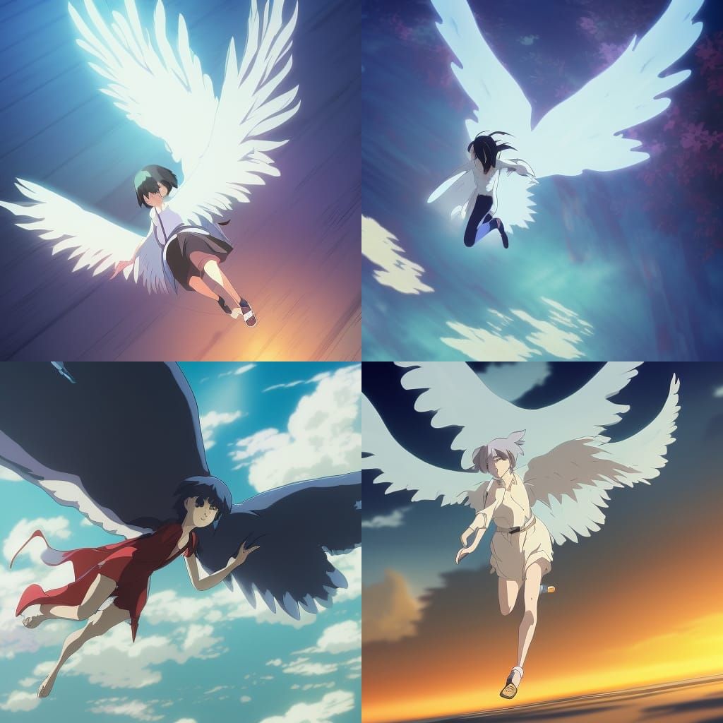 Winged Ghost in Anime Key Visual Style