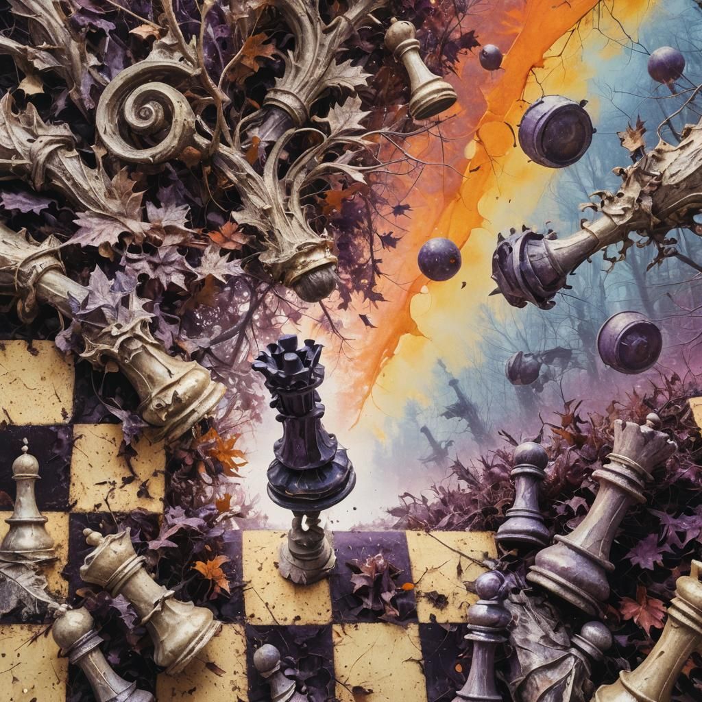 Surreal Unusual Chess Boards Puzzle Art Games Uncanny Valley,MC Escher architecture