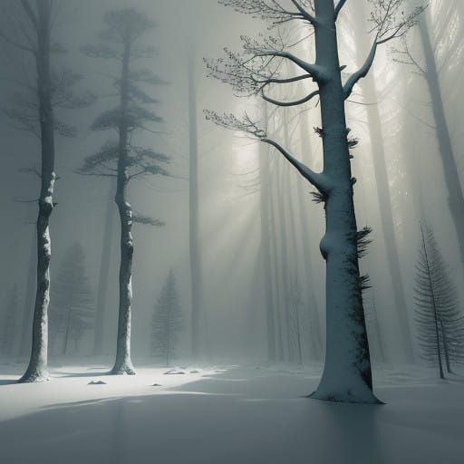 Winter Forest in Golden Light