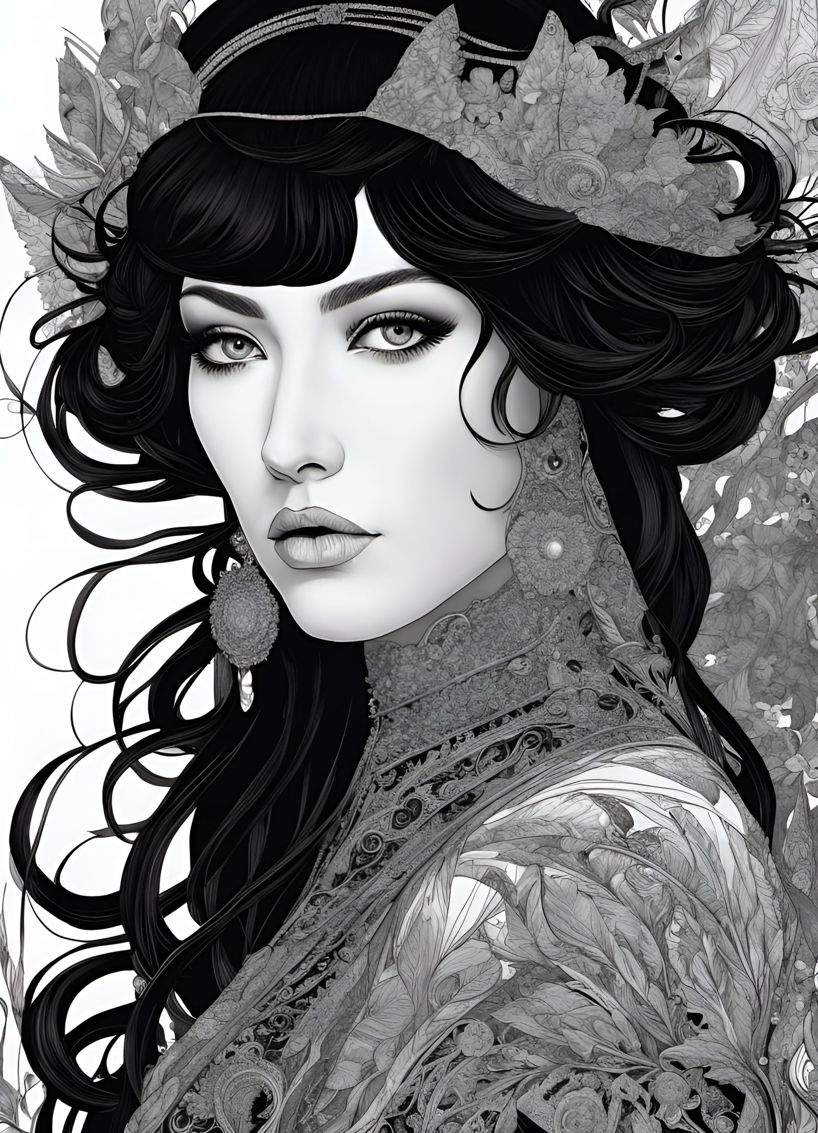 Psychedelic Ink Portrait of a Feral Goddess