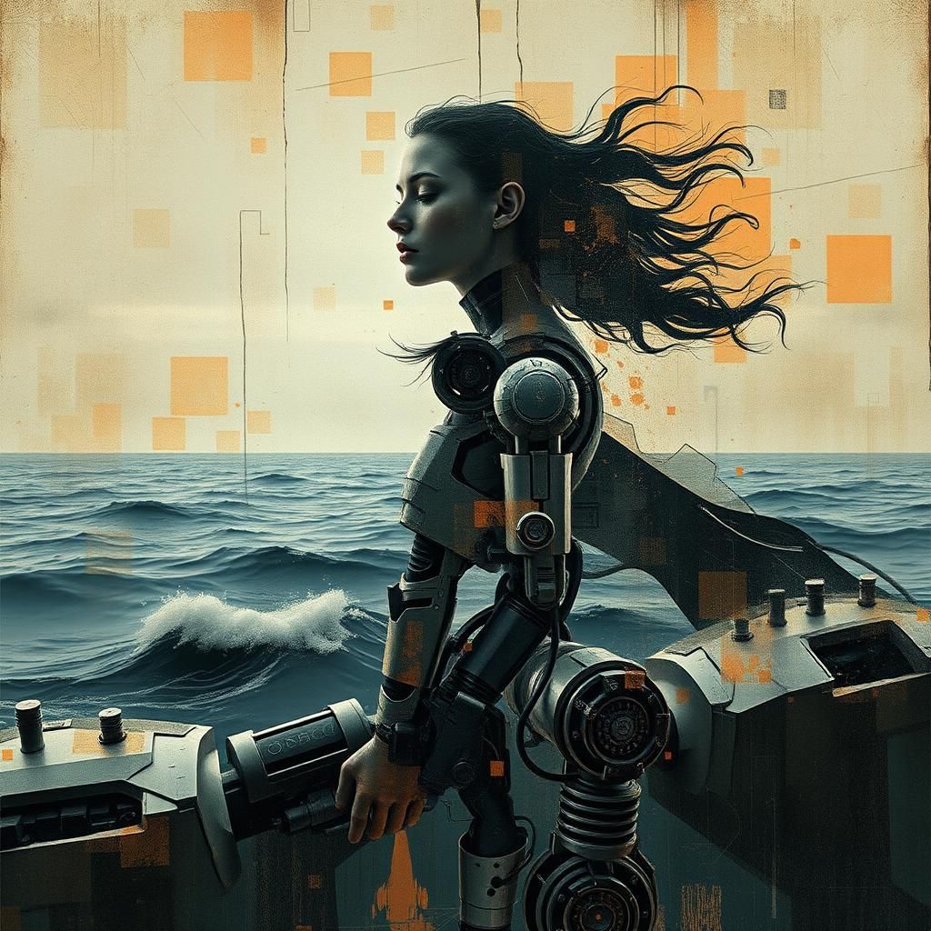 Abstract Expressionism: Mysterious Woman in Mixed Media