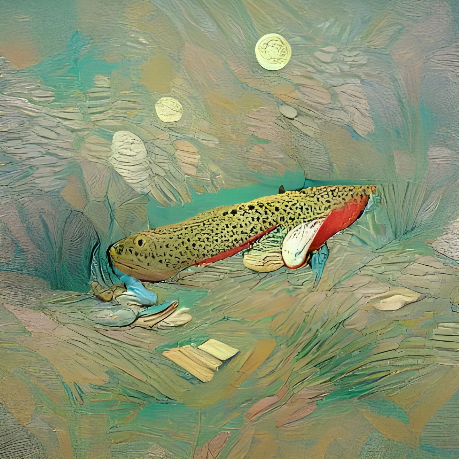 Trout in Style of Van Gogh and Moebius