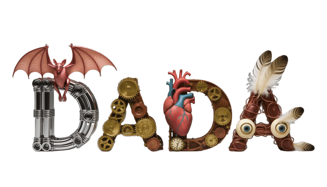 Biomechanical Sculpture of 'DADA' Word