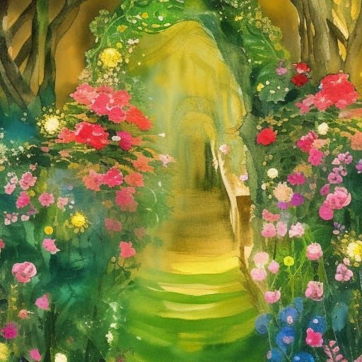 Secret Garden: Gouache and Watercolor Impressionist Masterpi...