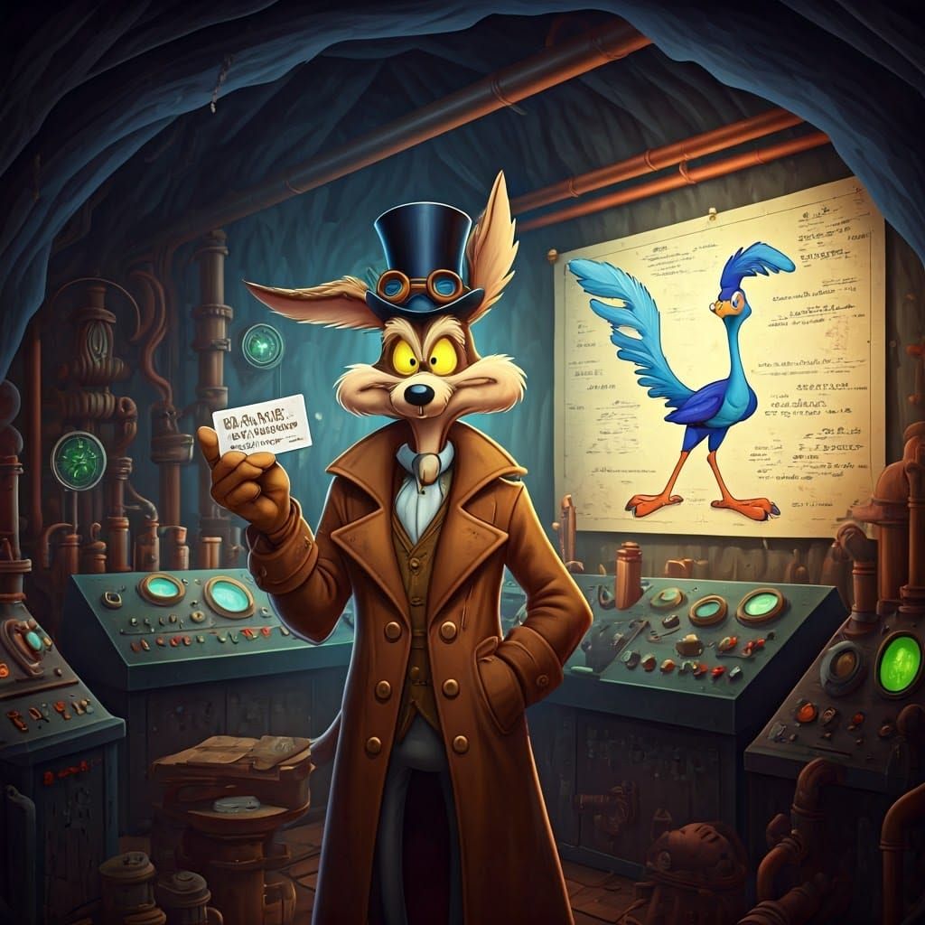 Steampunk Inventor Wile E. Coyote